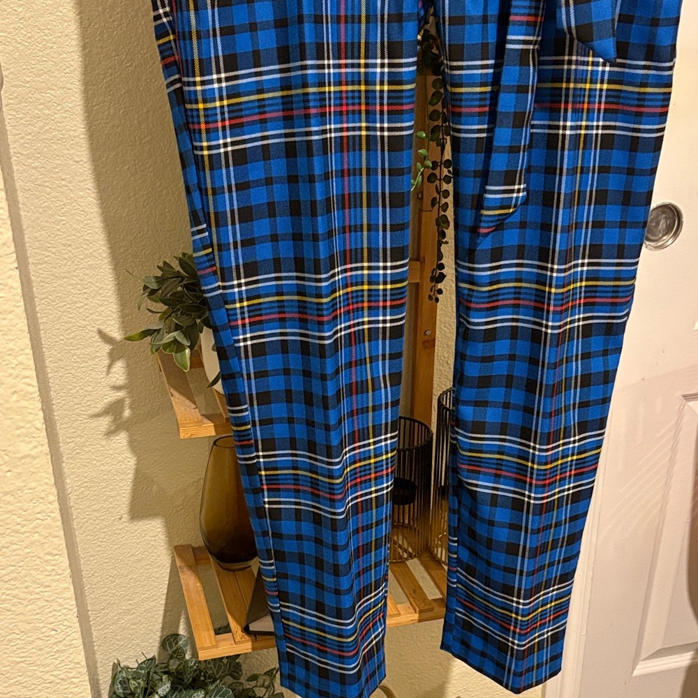 Zara Women’s Blue Plaid Cropped Pants - Picture 5 of 7